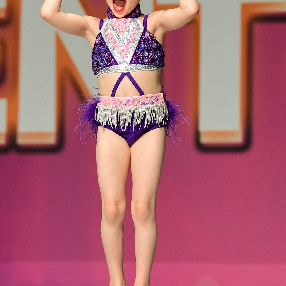 Purple Sequin Kids Dance Costume